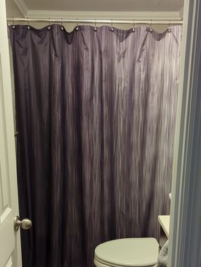 Black And Grey Hombre Hints Of Purple Striated Shower Curtain